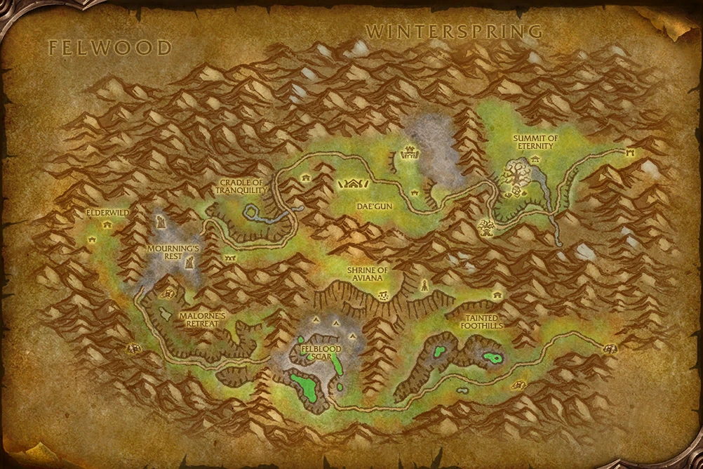 Mount Hyjal bölge haritası