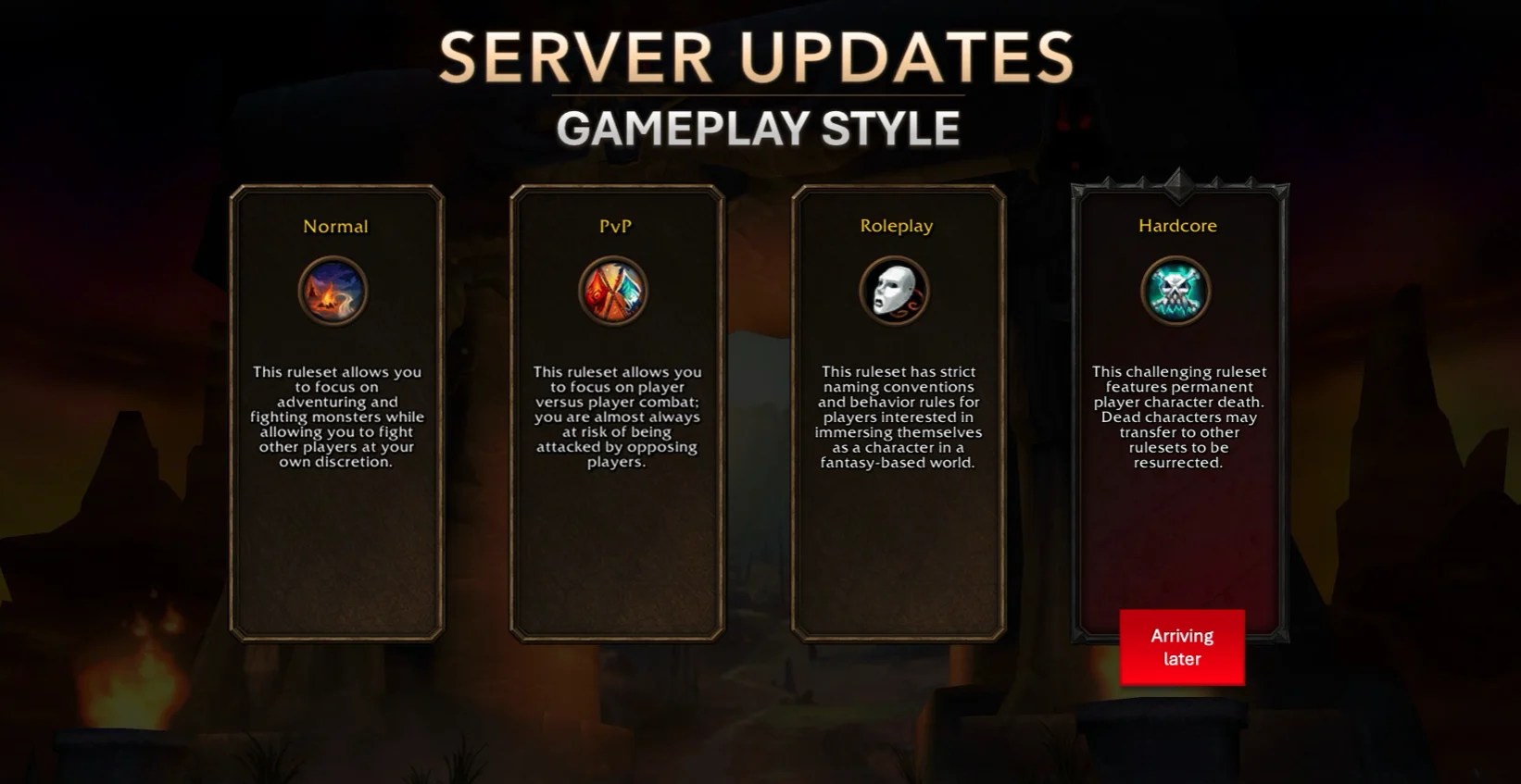 Warcraft Forever Gameplay Style seçenekleri