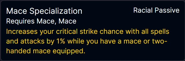 Mace Specialization yeteneği