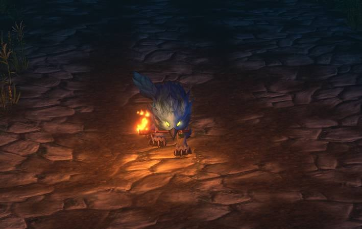 Cat form’da Torch tutan bir Druid