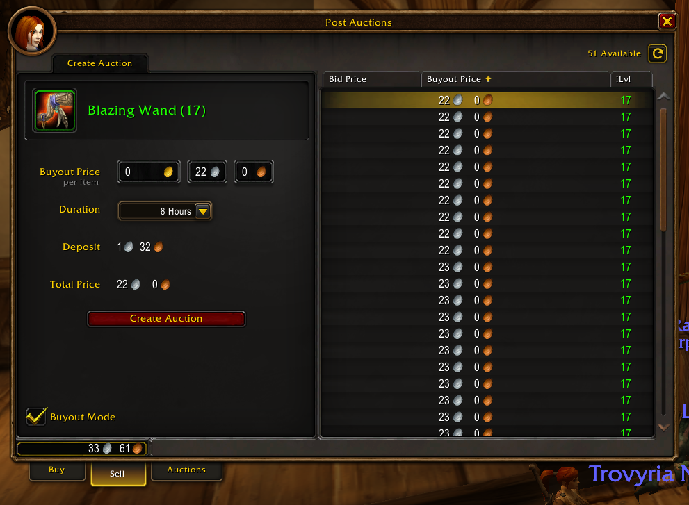 Blazing Wand ilan penceresi
