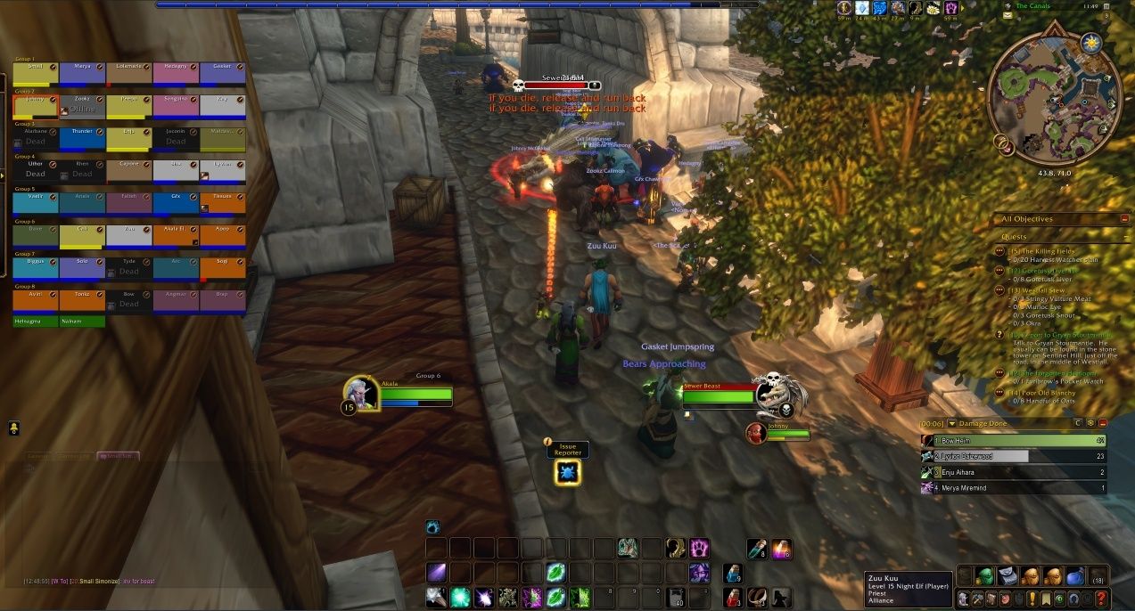 Stormwind kanallarında Sewer Beast’e karşı raid