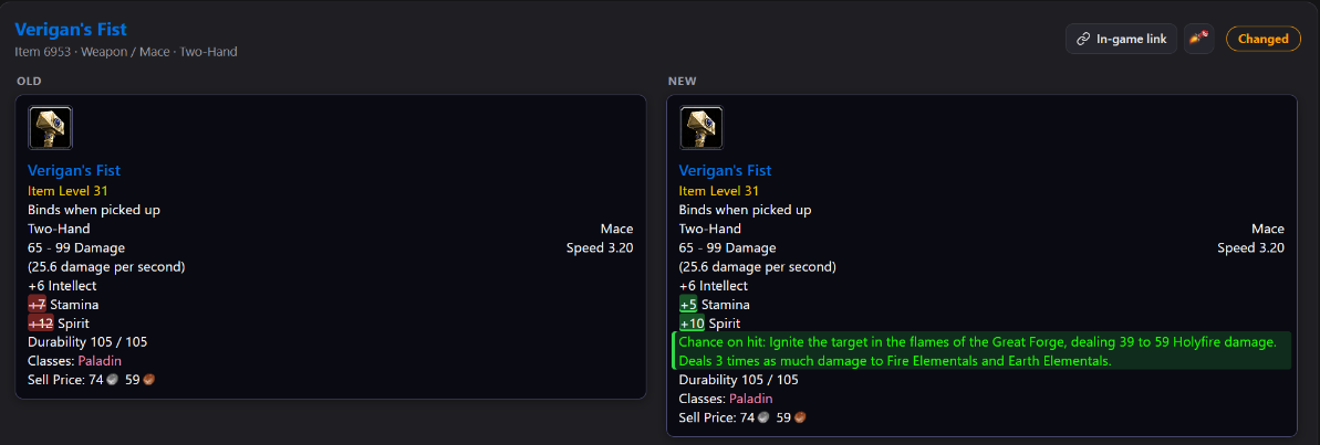 Alliance Paladin silahı Verigan’s Fist